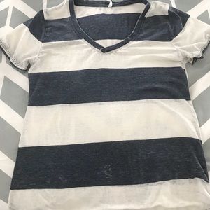 Navy and white stripped vneck T-shirt